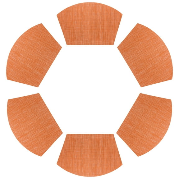 Uxcell 6pcs Wedge Placemats 18" x 12" Woven Vinyl Round Table Placemats, Orange