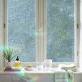 Window Privacy Film Decorative, Gray Blue Color Stained Glass Window ...