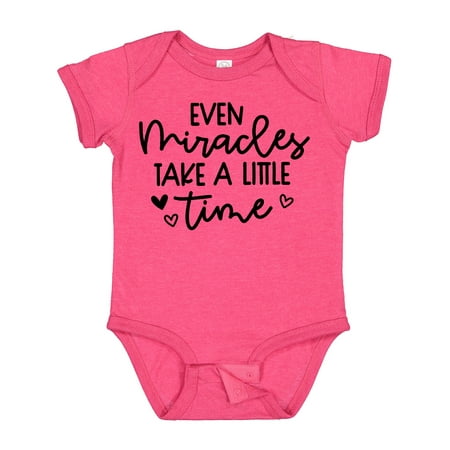 

Inktastic Baby Even Miracles Take a Little Time Gift Baby Boy or Baby Girl Bodysuit