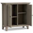 thumbnail image 3 of Simpli Home Amherst Armoire de Rangement Basse en Bois Massif de 32 Pouces de Large, Gris Vieilli, 3 of 8