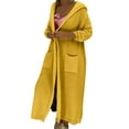 thumbnail image 1 of Manteau d'Hiver Automne pour Femmes Col Rond Tricoté Manteau Ouvert Mode Cardigan Mi-Long Manteau Extérieur Trench Chaud Uni, 1 of 5