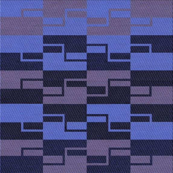 Ahgly Company Indoor Square Patterned Midnight Blue Area Rugs, 5' Square