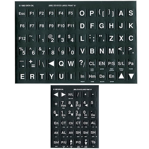 Large Print Overlays -White on Black