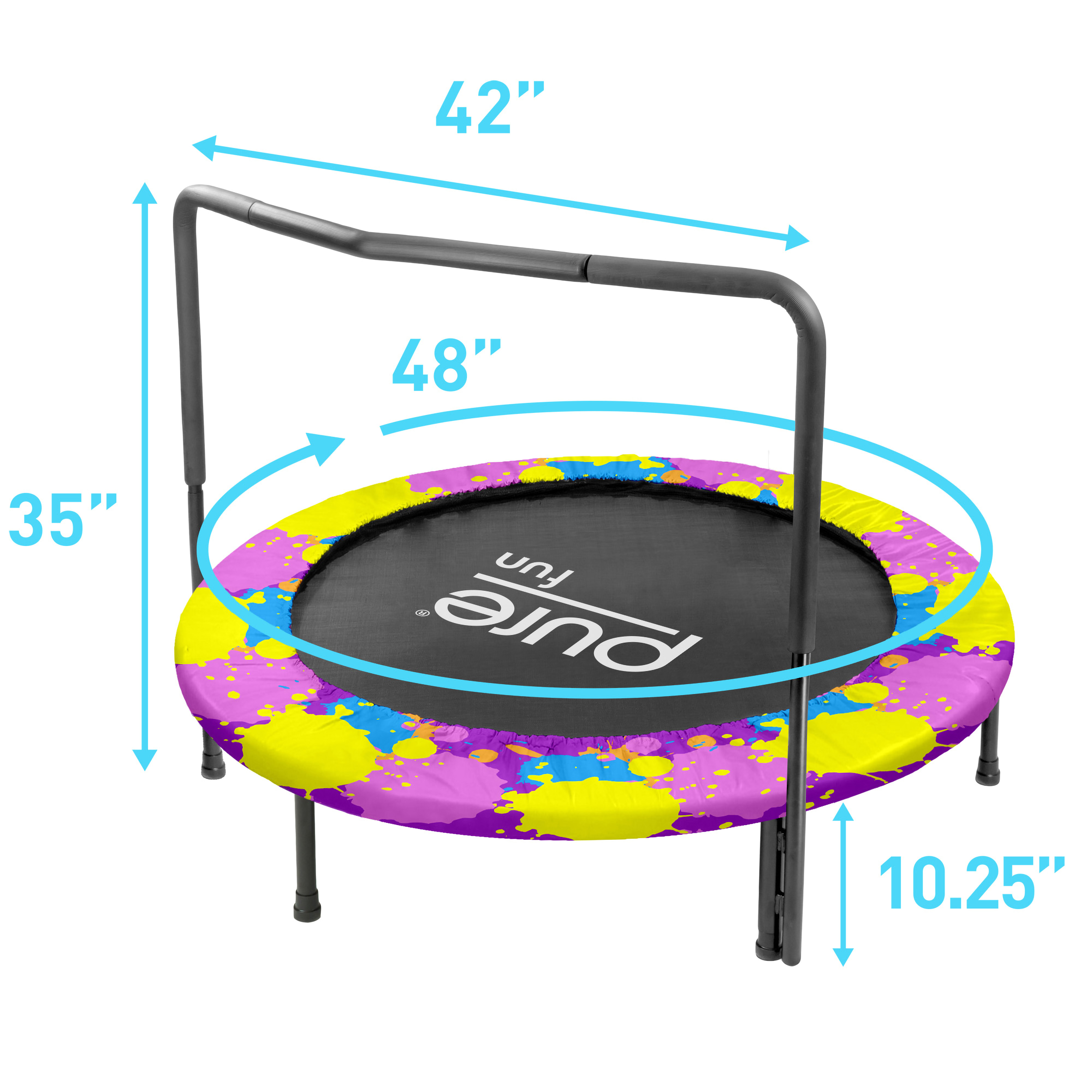 Pure Fun Super Jumper Kids 48-Inch Trampoline with Handrail, Paint - image 3 of 5