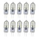 thumbnail image 1 of Paquete de 10 bombillas LED G4 2835 transparentes, enchufables, CA 220 V, para iluminación de paisaje, armario de caravana, luz blanca de 6500 K., 1 of 14