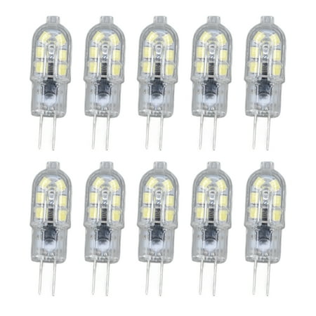 

10 Pack G4 2835 LED Bulb Transparent Led Lamp Plug in Light Bulb AC220V for Camper Cabinet Landscape Light 6500K White Light