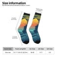 thumbnail image 2 of Gukieu Palm Trees Print Contrast Color Mid-calf Socks, Sweat-wicking Athletic Socks, Unisex Clothing Accessories, 2 of 6