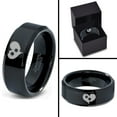 thumbnail image 4 of Tungsten Trail Paw Prints Heart Shaped Band Ring 8mm Men Women Comfort Fit Black Beveled Edge Polished, 4 of 4