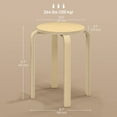 thumbnail image 3 of HOMCOM Tabourets Empilables Ensemble de 4, Tabourets Ronds Sans Dossier de 18 Pouces pour Cuisine, 3 of 10