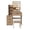 Walnut, variant on Hommoo Modern Fluted Vanity Desk Set, Makeup Vanity Dressing Table with Adjustable Brightness LED Lighted Mirror, 4-Drawer and Storage Shelves, Hair Dryer Holder and Power Socket, and Stool, Walnut