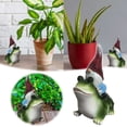 thumbnail image 2 of Gnome Riding Frog Garden Statue - Miniature Resin Sculpture, Faceless Design, Durable, for Patio, Living Room, Desk Display, 2 of 6