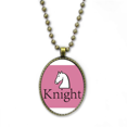 thumbnail image 1 of Knight White Word Chess Game Necklace Vintage Chain Bead Pendant Jewelry Collection, 1 of 3