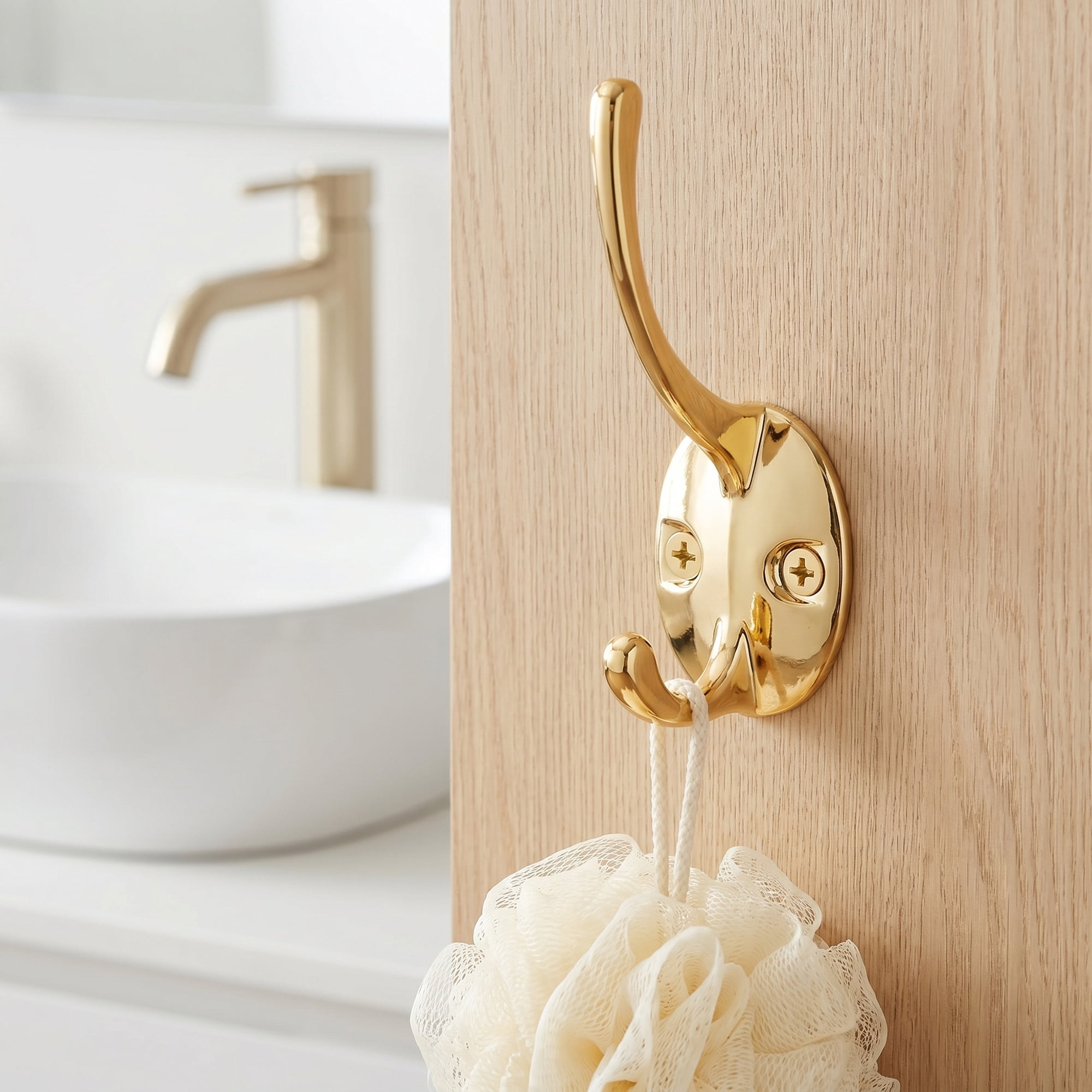 Unique Bargains Utility Hooks 12Pcs Metal Durable Wall Hooks for Kitchen Gold