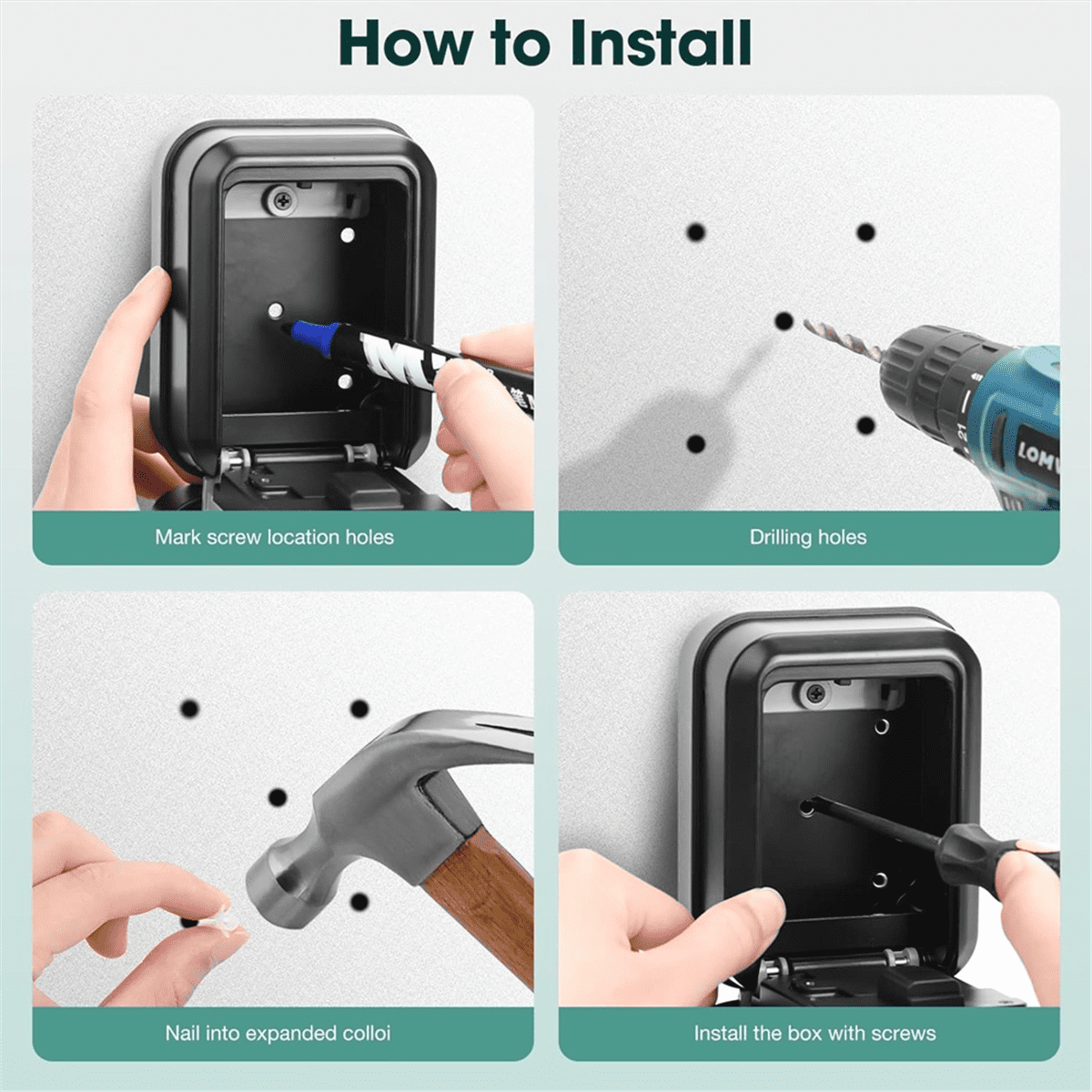 Smart Key Lock Box Electronic Bluetooth Lock Box with APP Control and PIN Code Type,for -Real Estate Agent Office,1 * lock box for keys with code