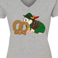 thumbnail image 4 of Inktastic Cute Hedgehog with Pretzel Women's V-Neck T-Shirt, 4 of 5