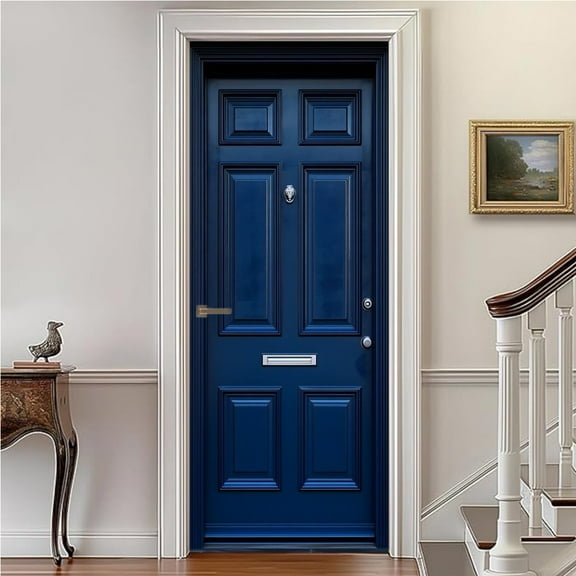 Door Stickers Blue Decals 3D Effect Door Murals for Bedroom Living Room Office Self Adhesive Removable Decorative Wallpaper Wall Covers Poster Vinyl Peel and Stick 30.3" W x 78.7" H