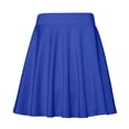 thumbnail image 4 of Skirts for Women Stretchy Hem Plus Size Solid Color Flared Slim Fit High Waist Flowy Mini Skirt Blue L, 4 of 4