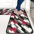 thumbnail image 2 of Red Black and White Grey Kitchen Rugs and Mats Washable Kitchen Floor Mat Set of 2 Non Slip Kitchen Rug Runner Red Decor, 2 of 5