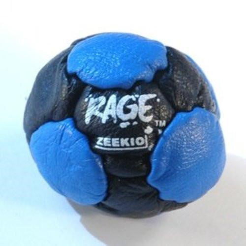 Red and Black 14 Panel Leather Pellet Fill Zeekio The Rage Footbag 