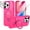 Hot Pink, variant on Rancase for iPhone 13 Pro Case,with Magnetic Invisible Stand [Compatible with MagSafe] Shockproof Slim Translucent Anti-Slip Military Drop Protection Cover,Black