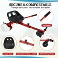 thumbnail image 3 of Hoverboard Seat Attachment Go-Kart Fits 6.5”/8”/10” Hoverboards, Hover Cart for Kids , Accessory for Self Balancing Scooter, Red, 3 of 9
