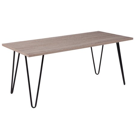 Flash Furniture Oak Park Collection Driftwood Wood Grain Finish Flash Furniture Oak Park Collection Driftwood Wood Grain Finish Coffee Table With Black Metal Legs