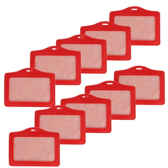 10pcs Plástico ID Insignia Tarjetero Cuello Correa Banda Varios rojo