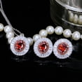 thumbnail image 2 of Lovely Red Cubic Zirconia Stone Women Pendent Necklace and Earrings Jewelry Set, 2 of 9