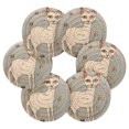 thumbnail image 2 of White Cat Blue Wall 6 Pcs Drink Coasters with Holder Absorbent Coasters Woven Coasters for Drinks Table Desk Protection Home Decor, 2 of 7