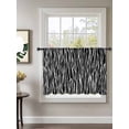 thumbnail image 2 of Sheer Curtains 54 Inch Length, Black Striped Semi Sheer Curtains Light Filtering Window Treatment, Retro Wave Lines Texture Simple Privacy Voile Drapes for Living Room Bedroom 52x54 Inch, 2 of 7