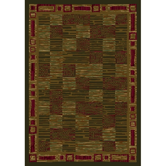 Milliken Innovations Area Rug KIRALA OLIVE Kirala Olive Checkered Blocks 10' 9" x 13' 2" Rectangle