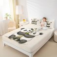 thumbnail image 4 of Manfei Kawaii Panda Sheet Set King,Cartoon Animal Bedding Sets King Size,White Black Green King Sheet Sets,Microfiber Room Decoration,4-Piece, 4 of 7