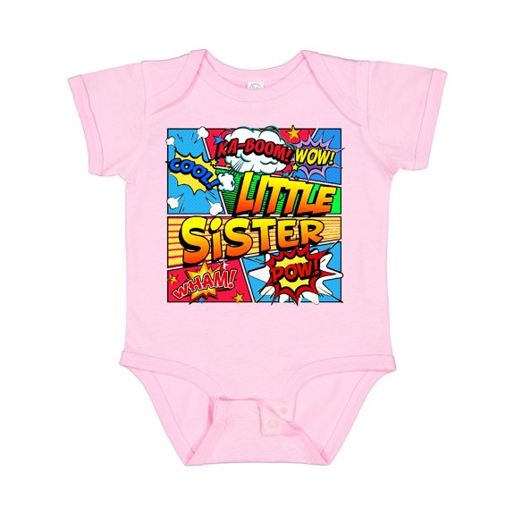 Inktastic Little Sister Comic Book Girls Baby Bodysuit