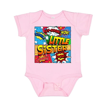 

Inktastic Little Sister Comic Book Gift Baby Girl Bodysuit