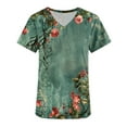 thumbnail image 5 of BEFOKA Floral Print Scrub Tops Women Short Sleeve V Neck Medicals Nurse Shirt Soft Casual Uniform with Pockets 2025 Nursing Workwear Scrub Tops for Women Holiday Scrub Shirts Comfortable Work Uniform, 5 of 5