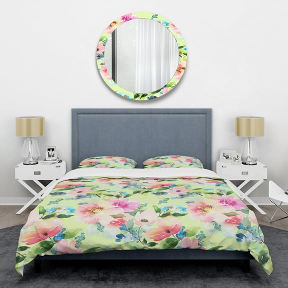 Designart 'Floral Botanical Retro IV' Mid-Century Modern Duvet Cover Set