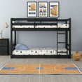 thumbnail image 6 of HH2 Home Essentials Campbell Wood Twin Over Twin Floor Bunk Bed, Black, 6 of 16