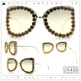 thumbnail image 2 of Womens Large Rhinestone Show Light Rim Trim Metal Rim Butterfly Sunglasses Gold - Black Yellow, 2 of 8