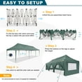 thumbnail image 3 of HOTEEL 10x30 Pop Up Canopy Tent with 8 Sidewalls,Wave Eave Heavy Duty Canopy Tent for Outside ,Camping,Wedding,Ez tents for party with Roller Bag Thickened Frame Large Space UV 50+ Waterproof,Gray, 3 of 11
