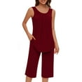 thumbnail image 5 of FAIWAD Womens Short Pajama Set 2 Piece Summer Sleepwear Set Sleeveless Tank Tops and Capri Short Pant, 5 of 8