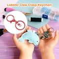 thumbnail image 6 of Uxcell Lobster Claw Clasp Hook Keychain with Swivel Trigger Clip Flat Split Keychain Ring, Red, 30 Pcs, 6 of 6