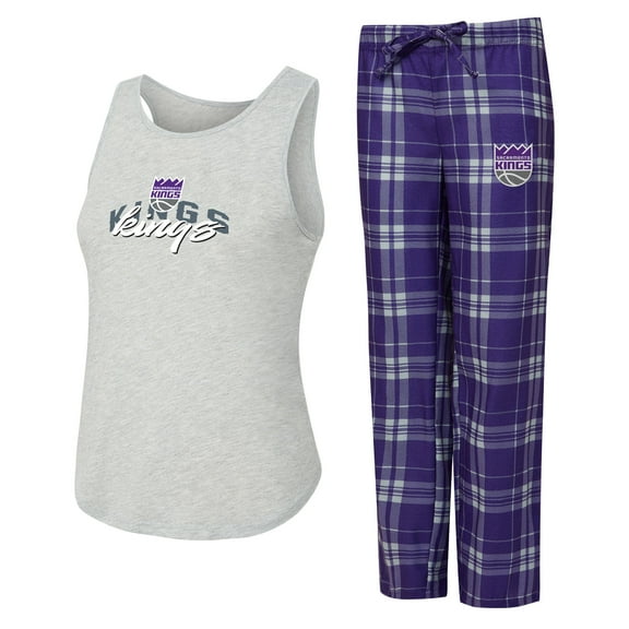 Women's Concepts Sport Purple/Heather Gray Sacramento Kings Regulate Tank & Pant Set