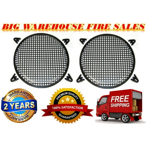 2) Universal 15 Inch (15") Subwoofer Speaker Metal Waffle Cover Guard Grill