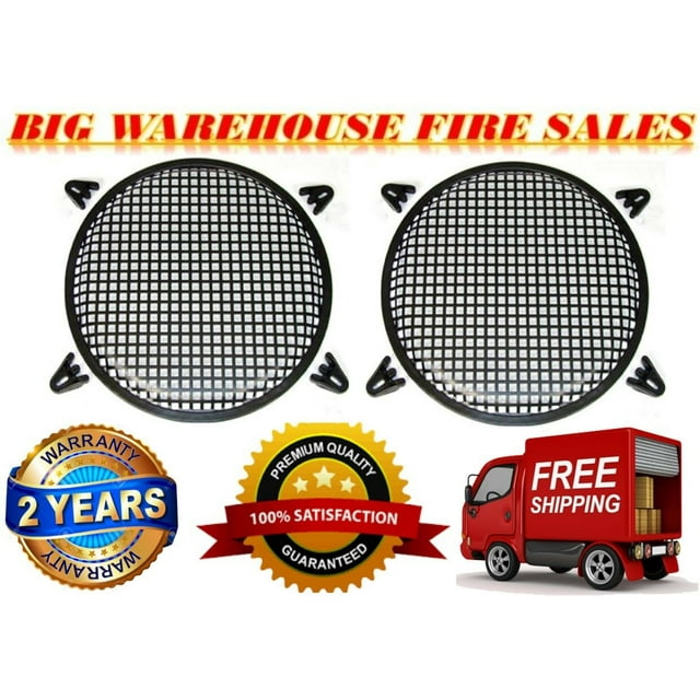 2) Universal 15 Inch (15") Subwoofer Speaker Metal Waffle Cover Guard Grill