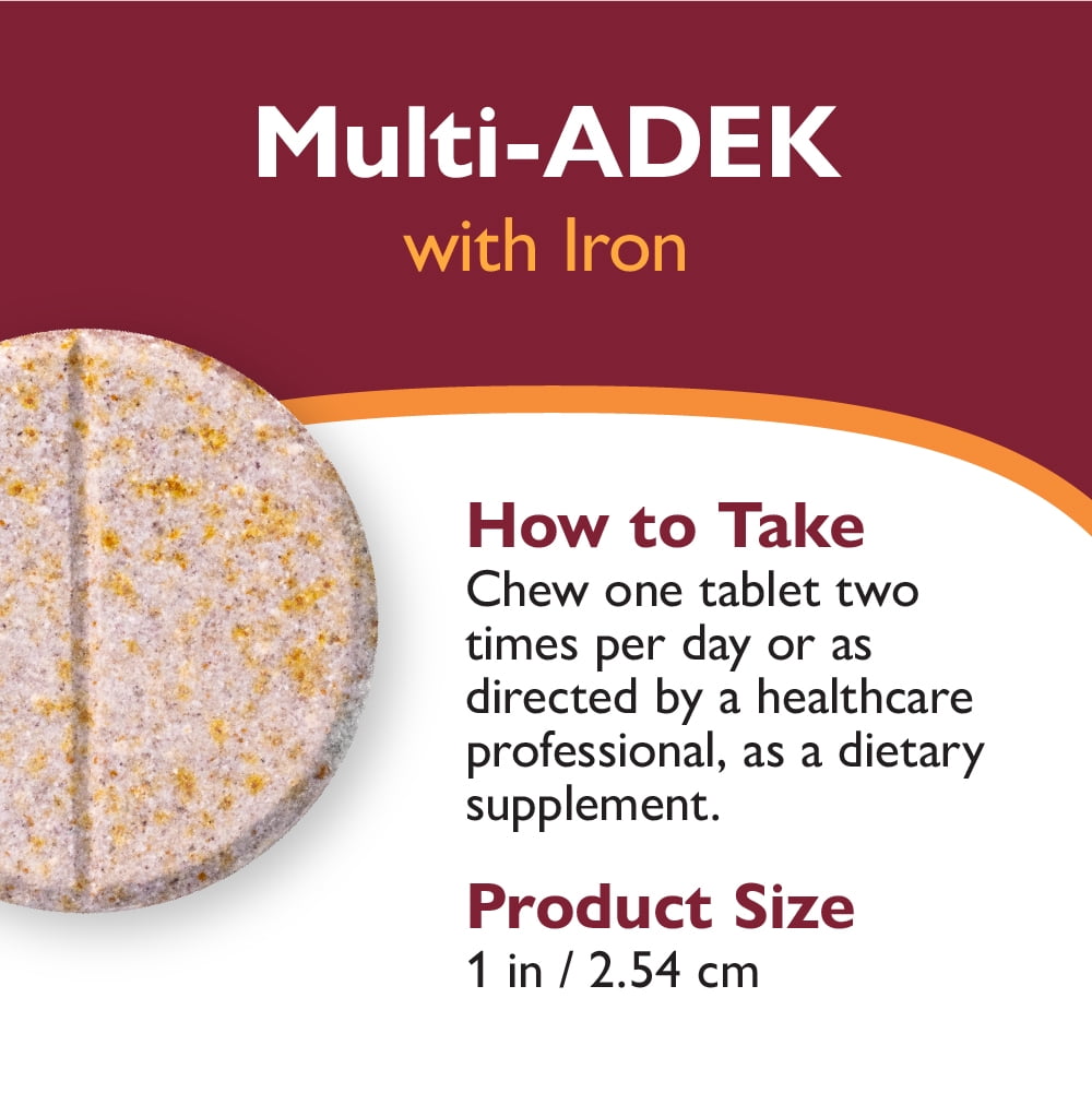 Celebrate Vitamins High ADEK Bariatric Multivitamin with Iron Chewables, 60 mg Iron, Grape, 180 count