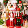 thumbnail image 4 of 1PC Christmas Decoration 11" Lighted Nutcracker Soldier/King Ornament Figure Puppet with LED Light Sculpture for Indoor Living Room Dining Table Fireplace Decoration, 4 of 9