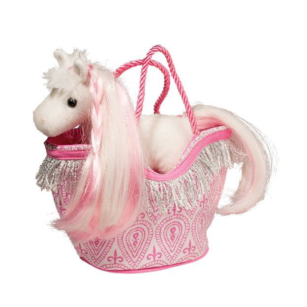 Douglas Toys Pink Princess Sak with White Horse 7" 