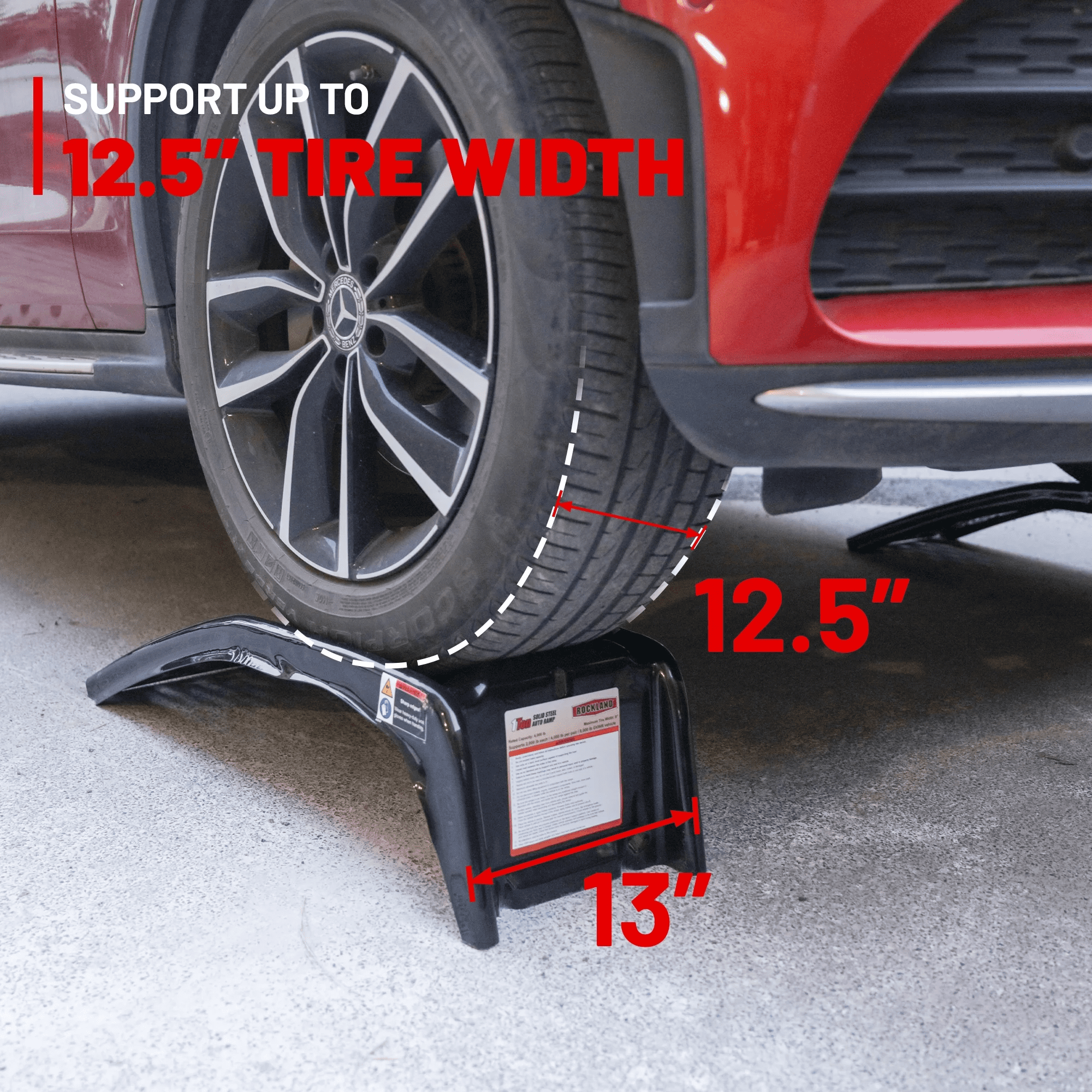 Rockland 2 Ton Steel Car Ramps Set, Heavy Duty Auto Truck Ramps for Oil Change & Repair, Pack of 2