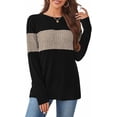 thumbnail image 3 of UZMOG Sweaters for Women, Trendy Color Block Tops Long Sleeve Shirts Early Fall Fashion Winter Clothing, 3 of 6