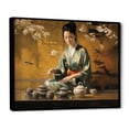 thumbnail image 2 of Designart "Tea Ceremony Asian Painting III" Asian Floater Framed Wall Art Print, 2 of 7